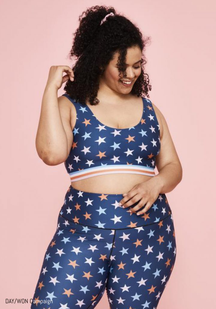 Plus-sized model poses for DAY/WON Campaign