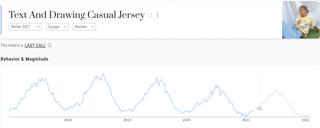 Heuritech forecasts the text and drawing casual jersey trend for Winter 2021 in Europe