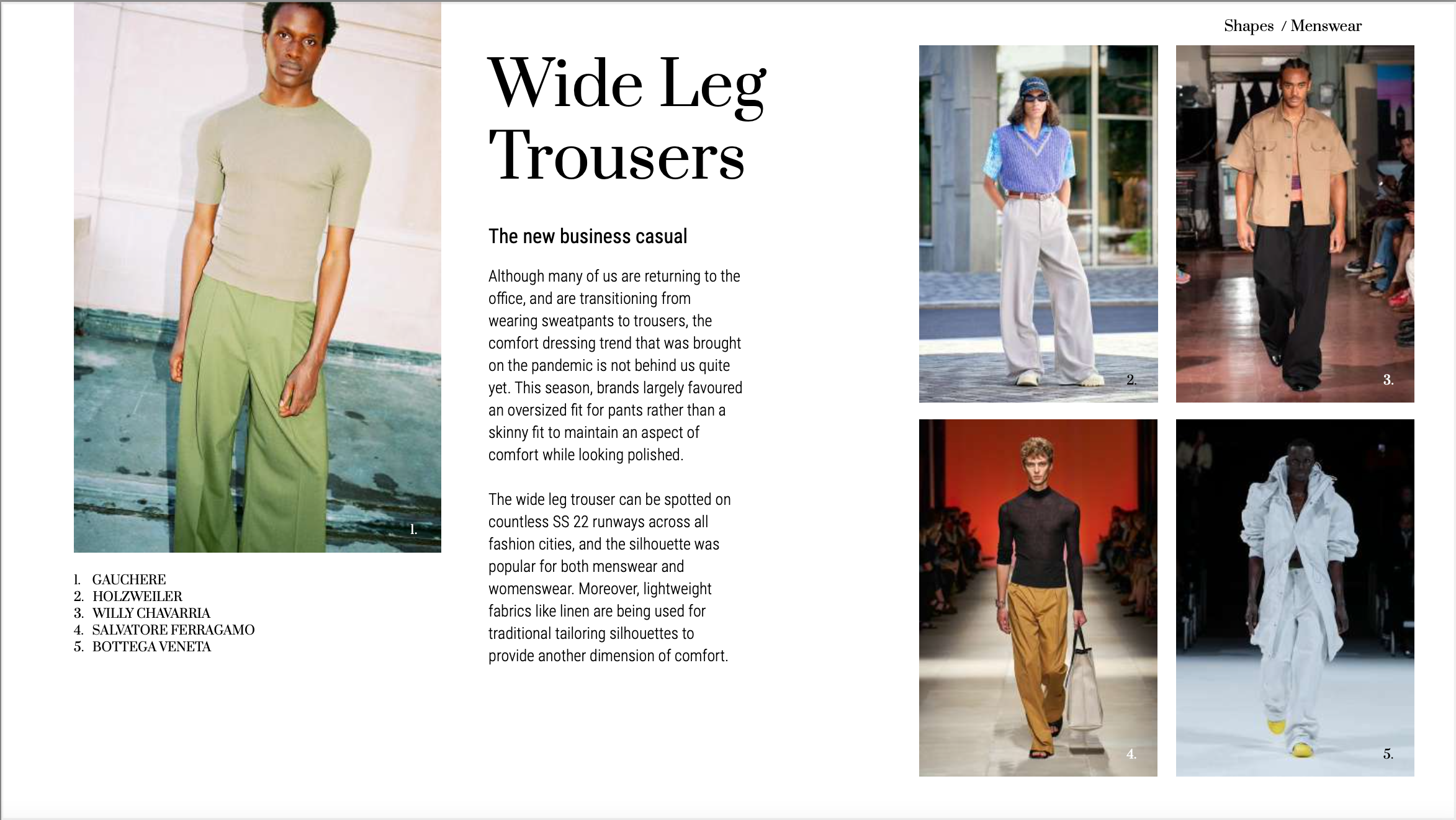 Wide leg trousers analysis
