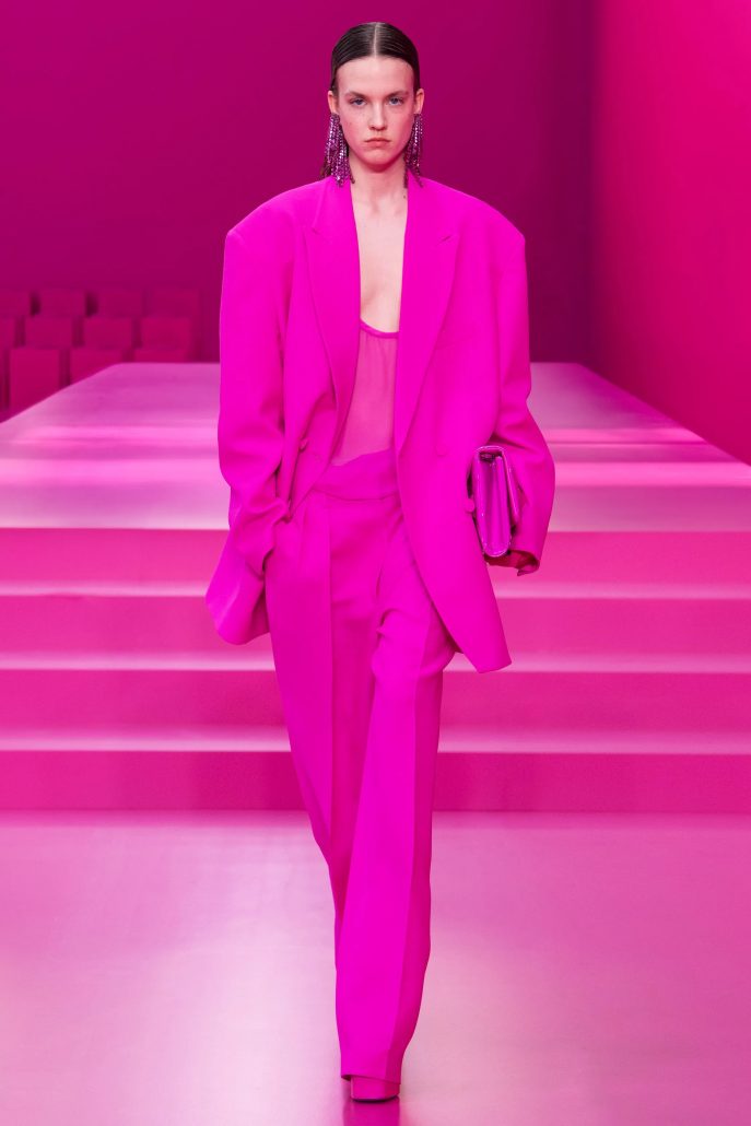 Valentino FW22 showing tailored formal pants at Paris Fashion Week